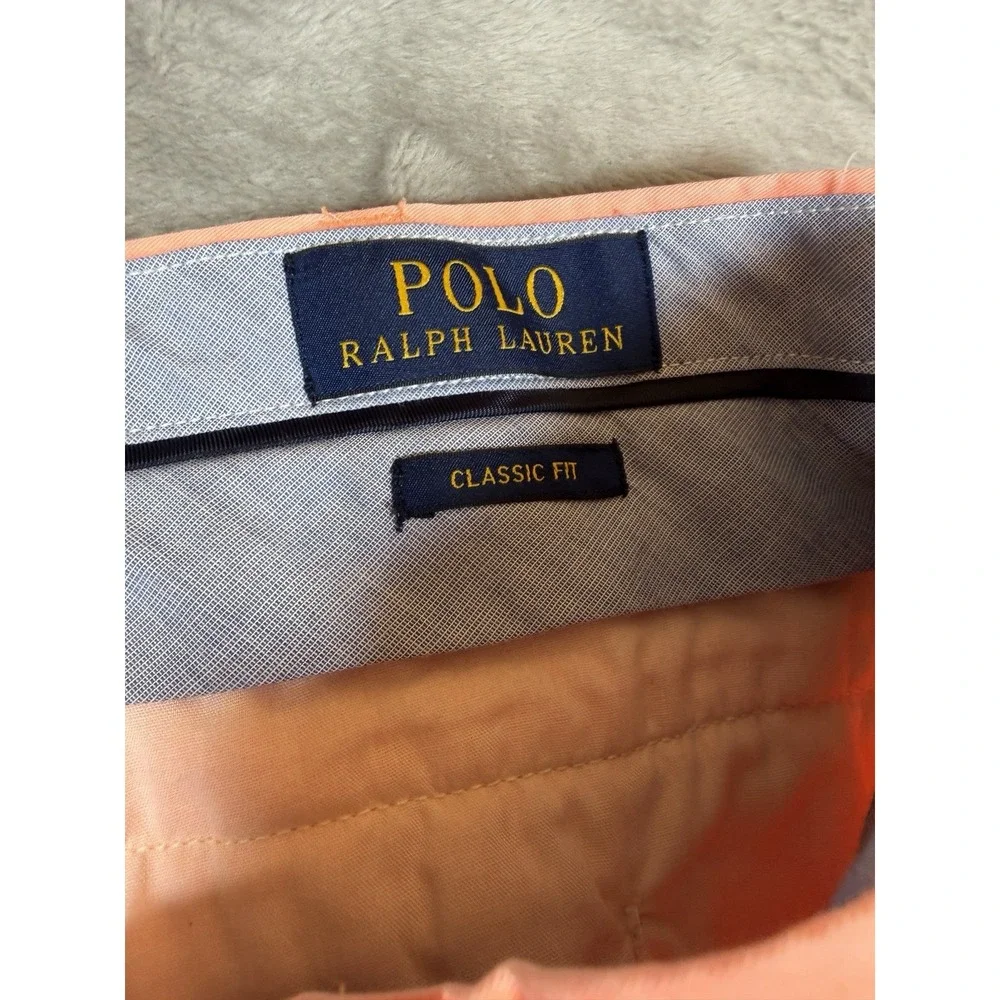 Polo Ralph Lauren Mens 31 Orange Pima Cotton Chino Shorts Classic Fit Preppy